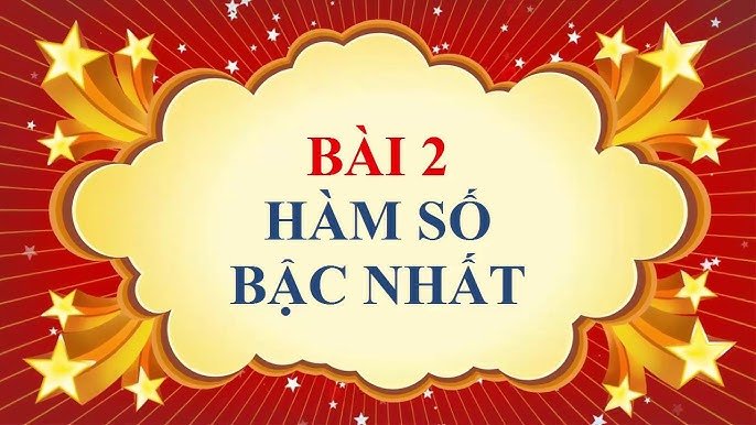 Hàm số bậc nhất